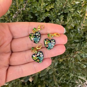 Hand Painted Floral Heart
